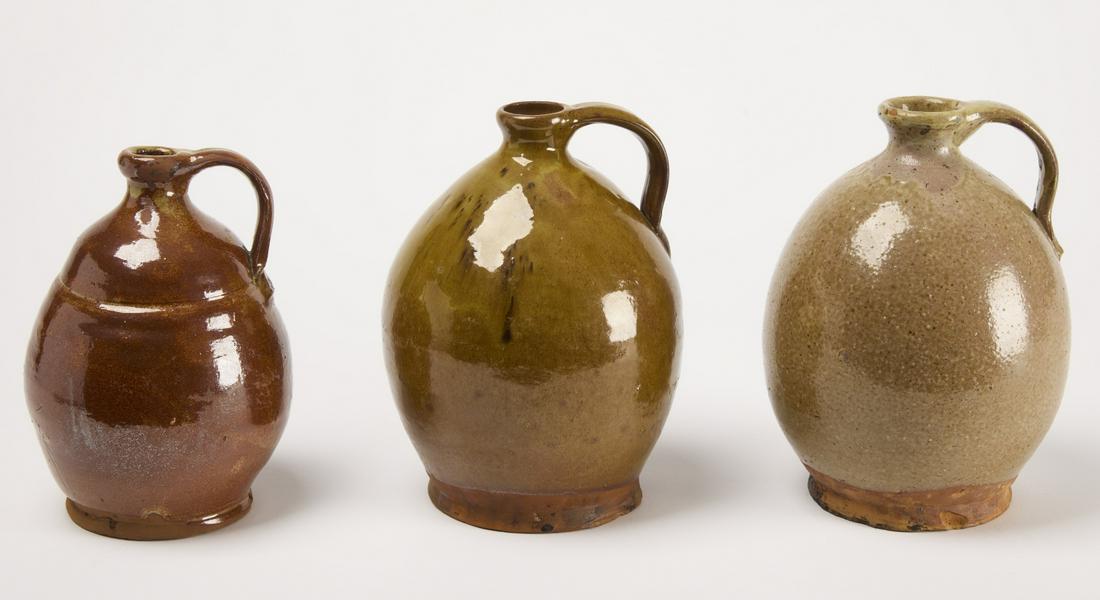 Three Good Redware Jugs (1 of 4)