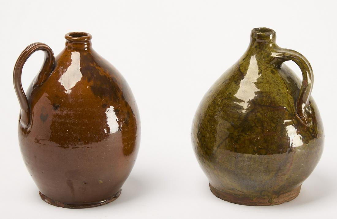 Two Good Early Redware Jugs (1 of 3)