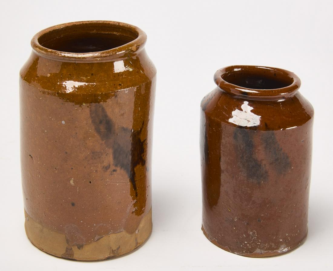 Two Good Small Redware Jars (1 of 4)