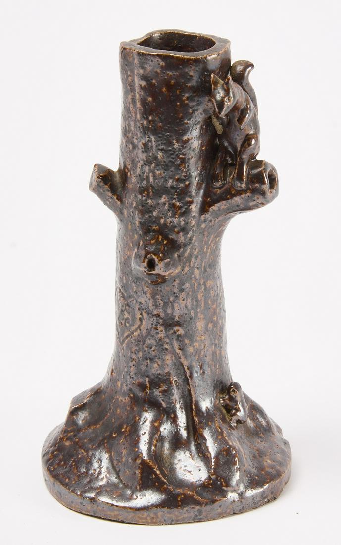 Sewer Tile Tree Stump Vase w/ Squirrel and Plate (1 of 4)