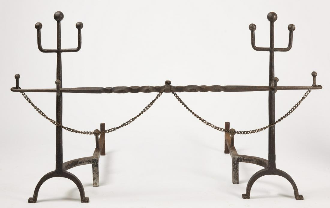 Pair Neptune Fork Andirons (1 of 3)