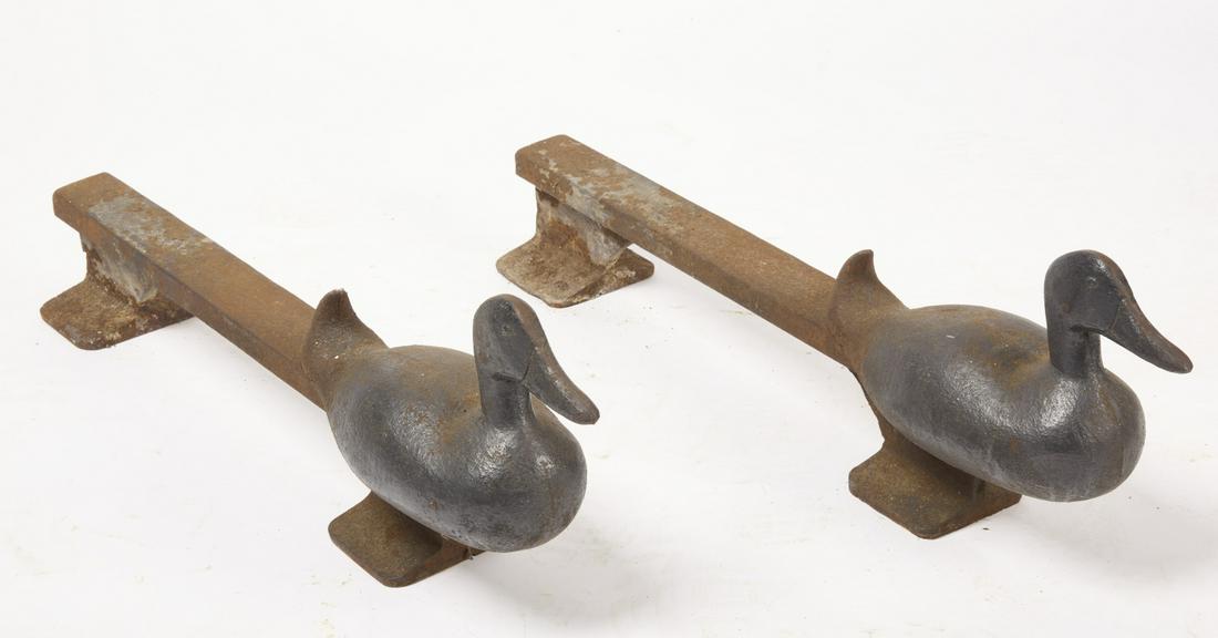Cast Iron Duck Andirons (1 of 2)