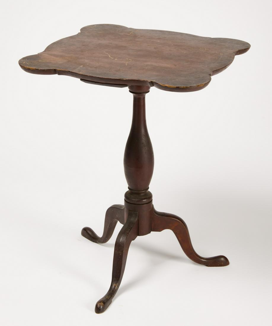 Connecticut Candlestand: Fine Connecticut candlestand with serpentine top. Circa 1800. H 27" W 20-7/8" D 21-1/8". Copy and paste this link for high-res images.https://www.dropbox.com/sh/cyihlwg3dfwz63r/AAA2vvPXfsdaR7skHDbZU8W