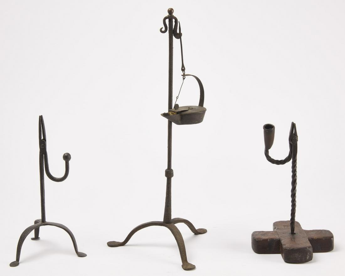 Rare Betty Lamp Holder & 2 Rush Light Holders (1 of 8)