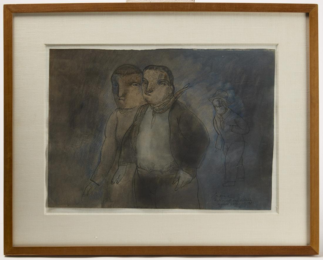 Jose Luis Cuevas -gouache & ink on paper (1 of 3)