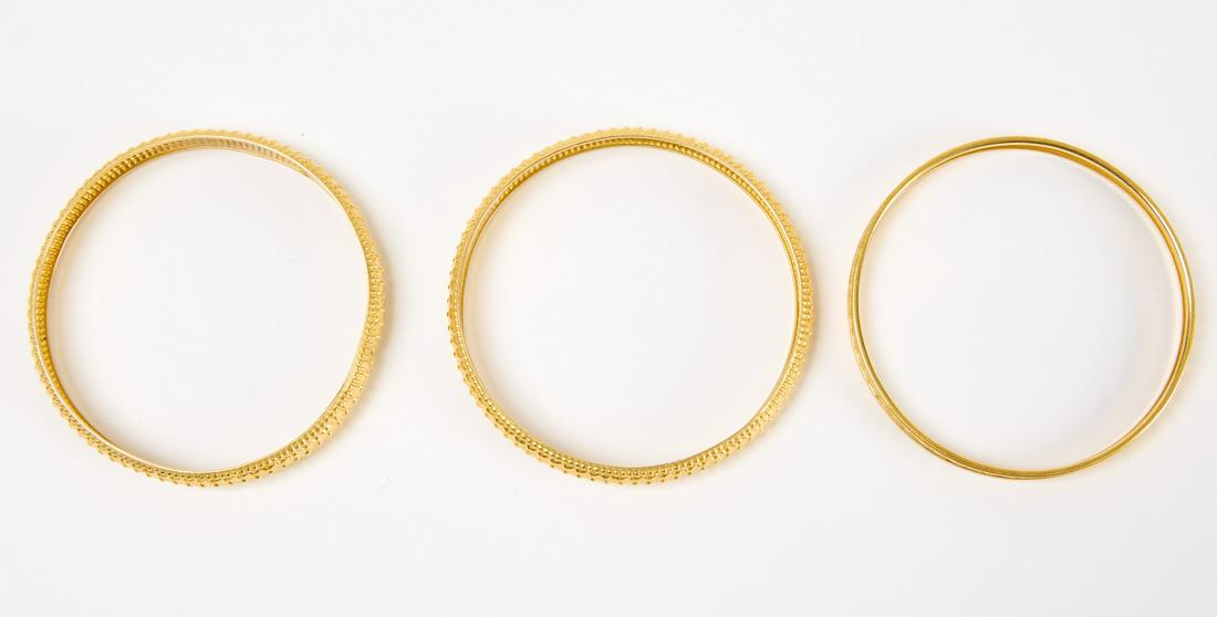 Three 18kt Gold Bangles (1 of 2)
