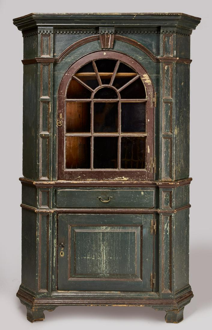 Two Piece Painted Corner Cabinet (1 of 6)