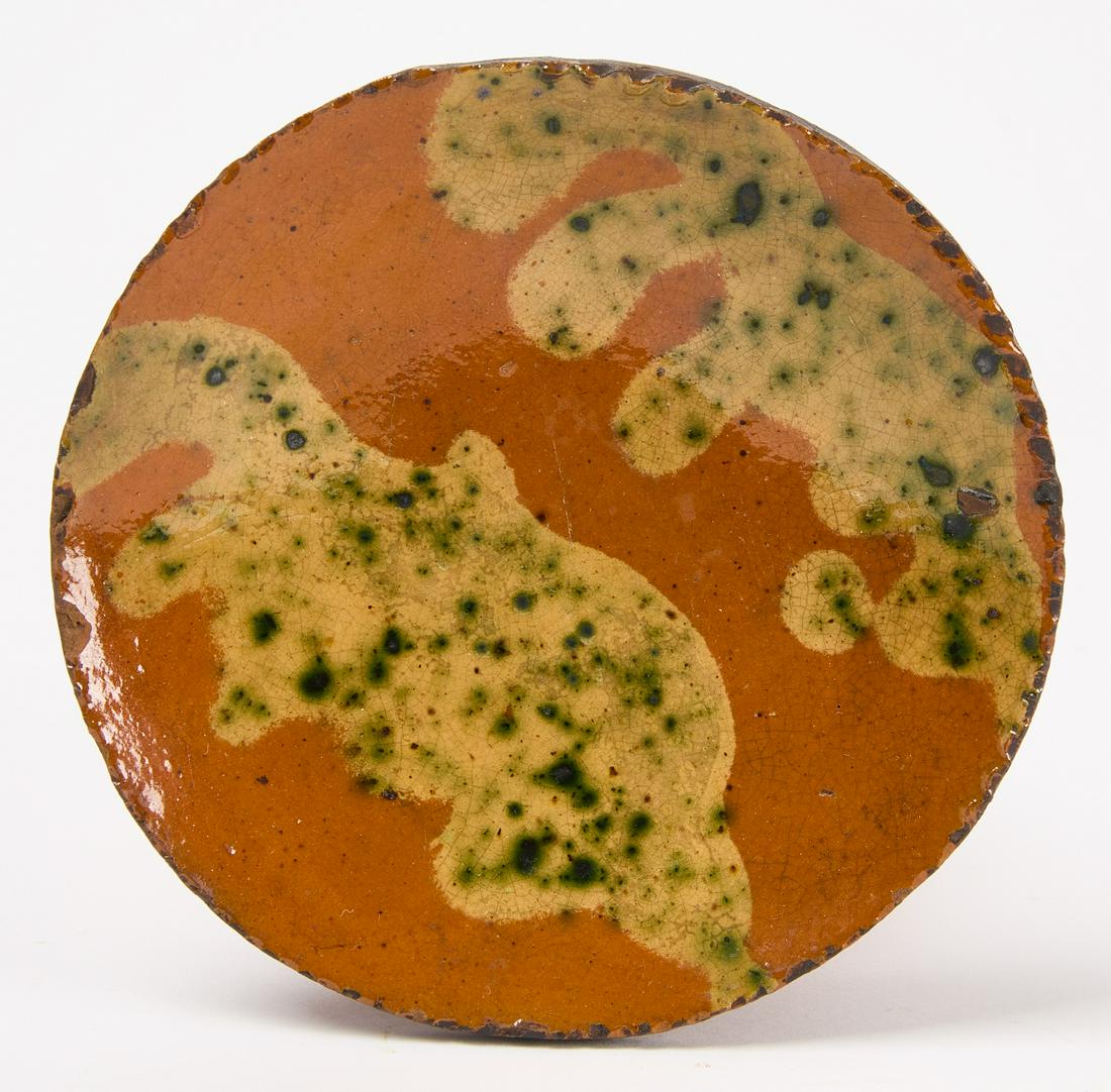 Small Redware Tart Dish: Redware tart dish. Pennsylvania or Connecticut, first half of the 19th century. D 5". Condition: Excellent original condition. Copy and paste this link for high-res images: https://www.dropbox.com/sh/