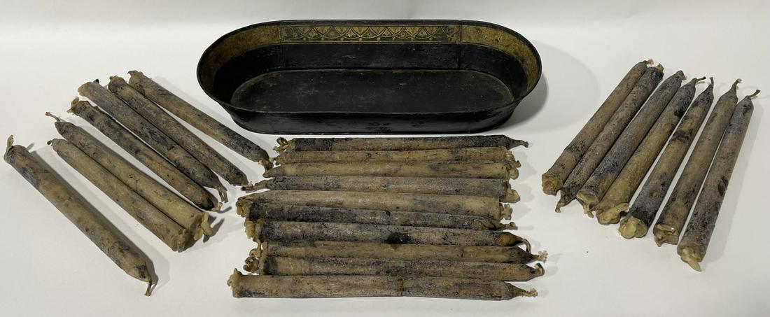Lot of Candles and Tin Tray (1 of 1)