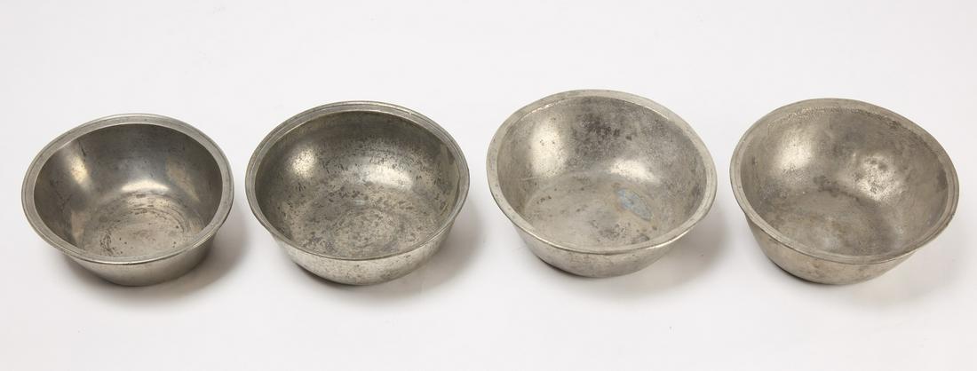 Lot of Four Pewter Basins (1 of 4)
