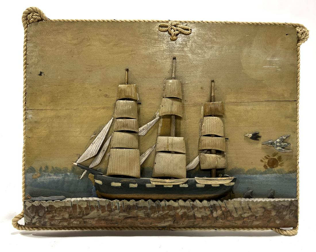 Folk Art Relief of Ship (1 of 3)