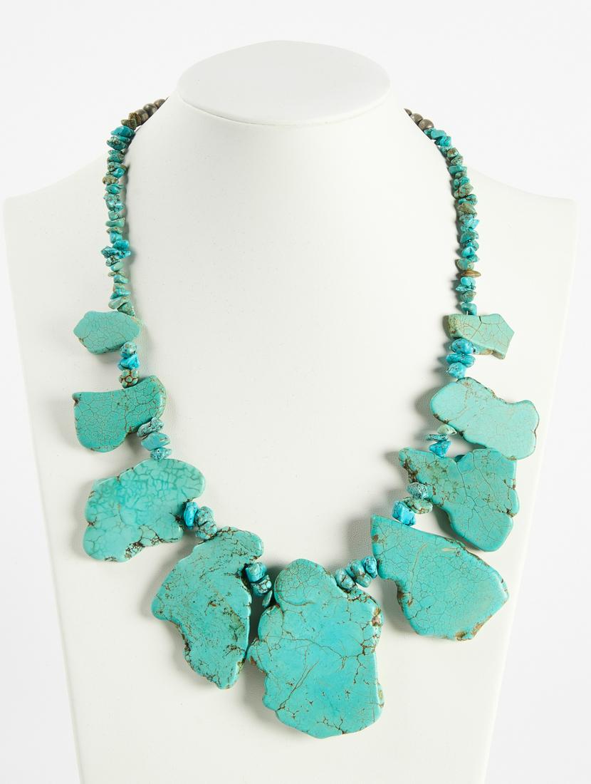 Native Silver Necklace with Turquoise Stones (1 of 2)