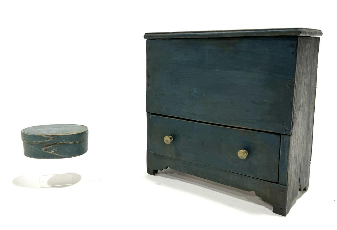 Painted Oval Box and Miniature Blanket Chest (1 of 3)