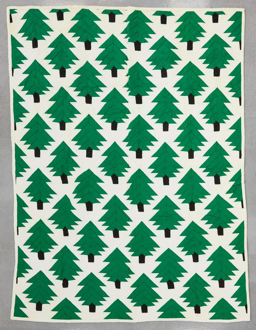 Quilt with Evergreen Trees (1 of 2)