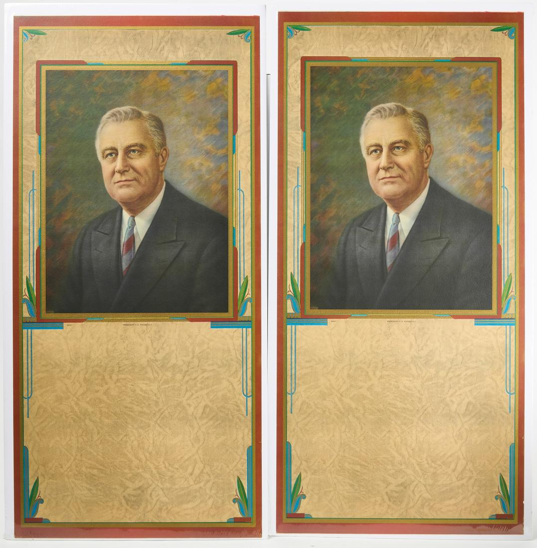 Two FDR Calendars: Two FDR Calendar posters. Condition: Excellent condition. H 34-5/8" W 17". Copy and paste this link for high res images: https://www.dropbox.com/s/bcaj6cogmcdoat6/1011380_1.jpg?dl=0