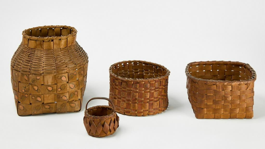 Four Native American Splint Baskets (1 of 3)