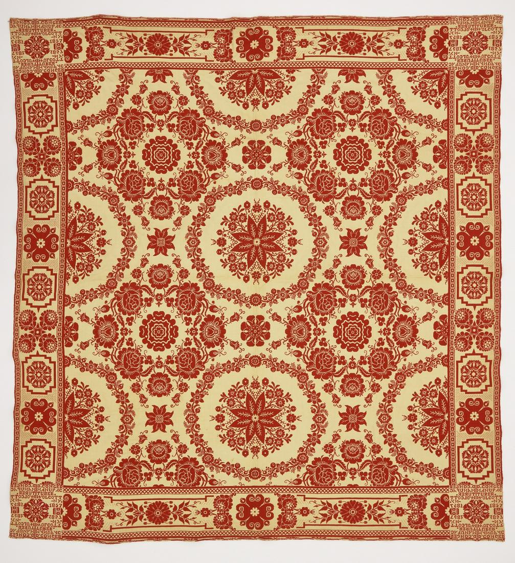 Red and White Coverlet (1 of 4)