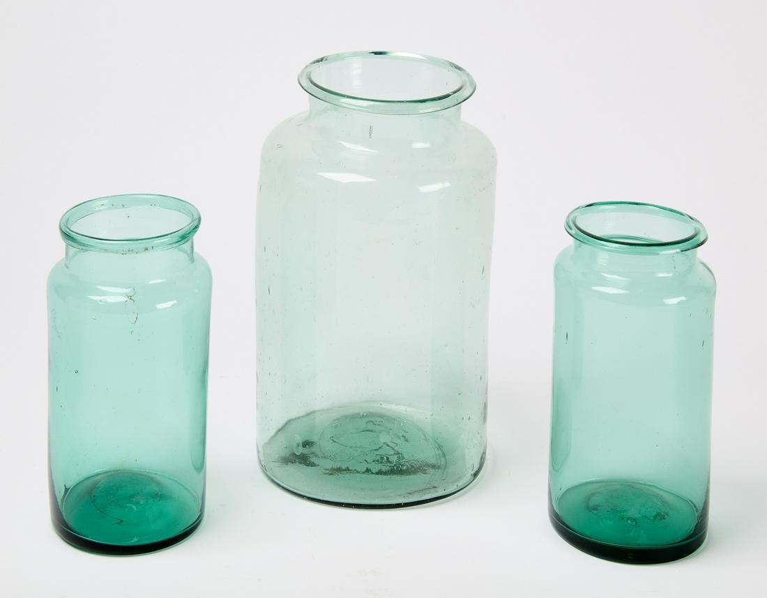 Three Aqua Glass Containers (1 of 3)