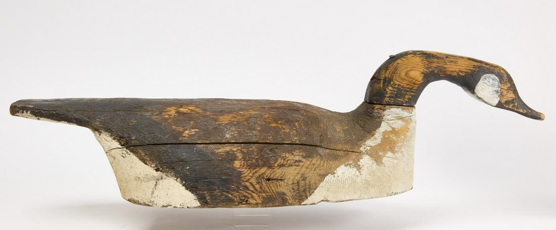 Goose Decoy: Goose decoy. Prince Edward Island. Condition: Good original condition. Imperfections from use. H 8" W 29". Copy and paste link for high-res images: https://www.dropbox.com/sh/x0hpoui42hdq8wp/AAD8c9hod