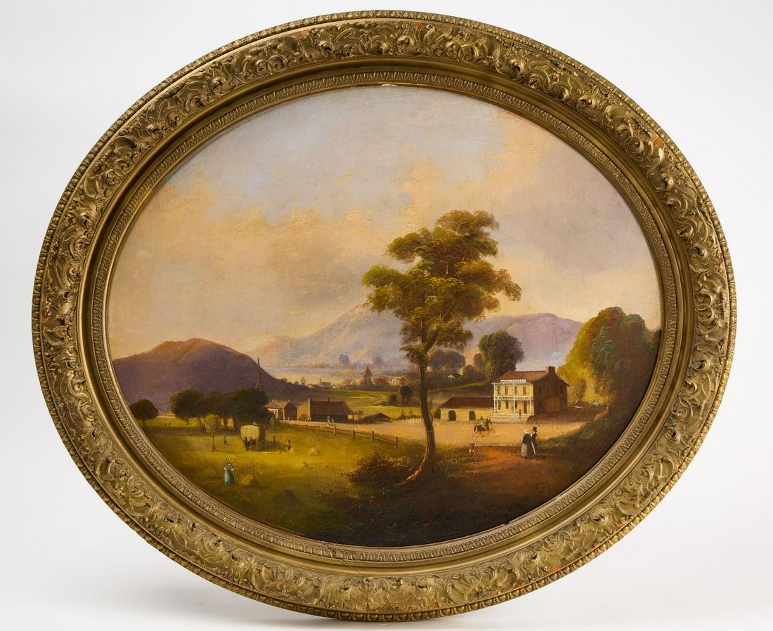 Hudson River Painting in Oval Frame (1 of 7)