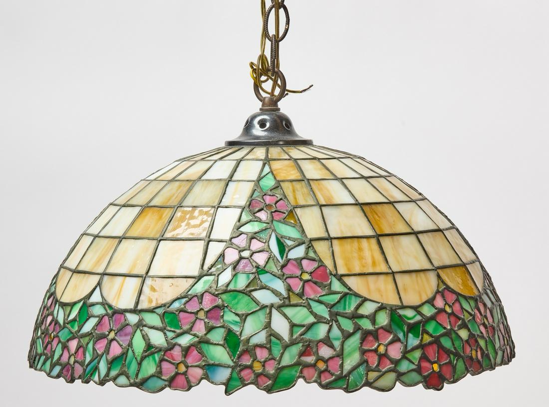 Leaded Glass Hanging Lamp Shade (1 of 3)