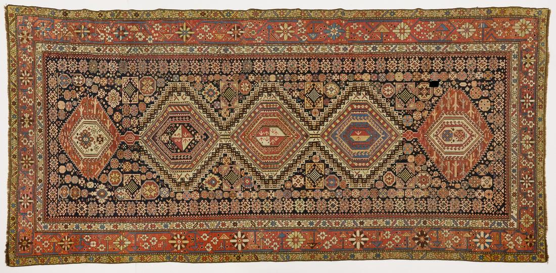 Oriental Carpet: Oriental carpet. Condition: Excellent. Minor wear and imperfections. L 166" W 78". Copy and paste link for high-res images: https://www.dropbox.com/sh/fugxe57r7kuwzlj/AABz33bwweE57_xbh636DSqTa?dl=0