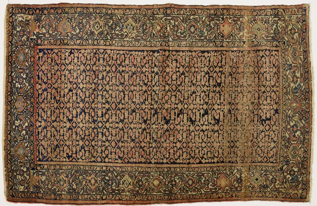 Oriental Carpet: Oriental carpet. Condition: Very good with minor wear and imperfections. L 77 1/2" W 50". Copy and paste link for high-res images: https://www.dropbox.com/sh/9c95wak4i189dpu/AAA_msL1TXko_FQY3c3UGlsYa?