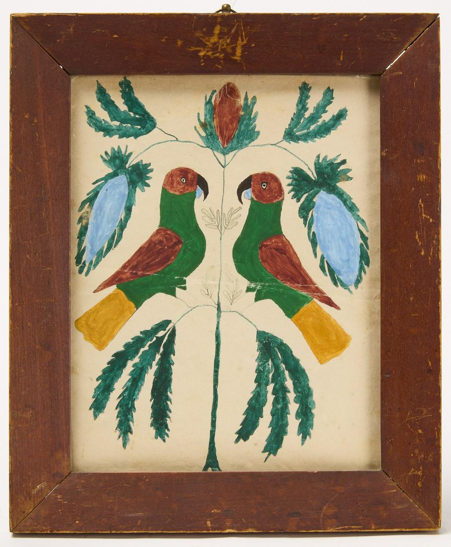 Fraktur with Two Parrots (1 of 2)