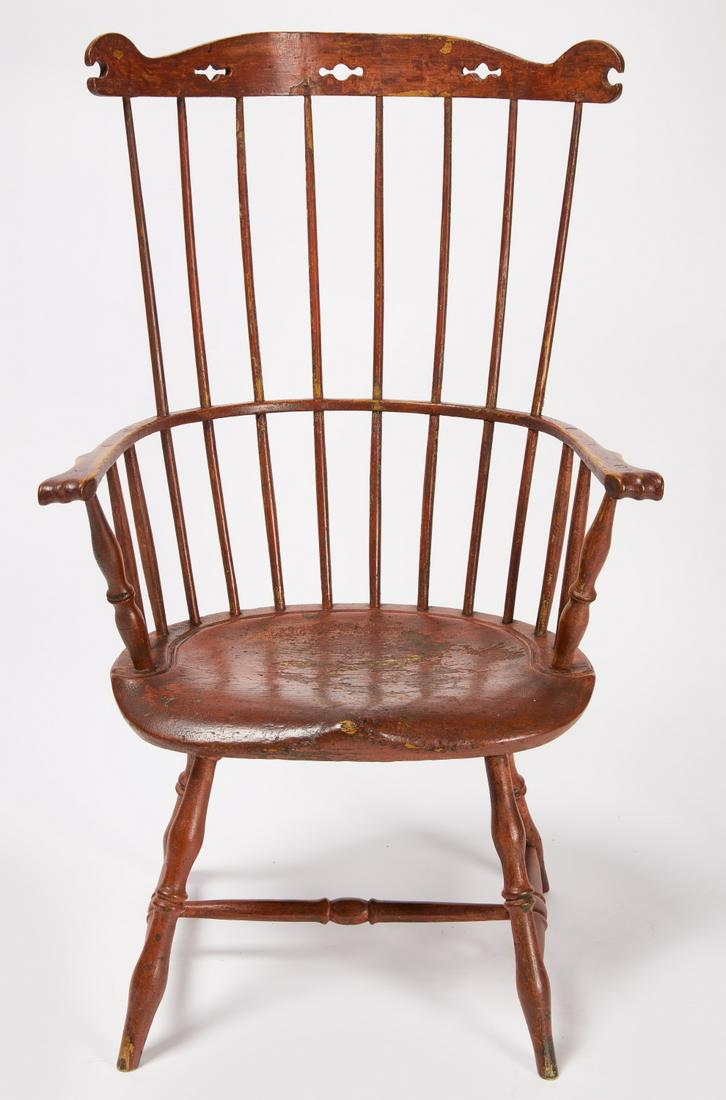 Red Windsor Fan Back Arm Chair (1 of 9)