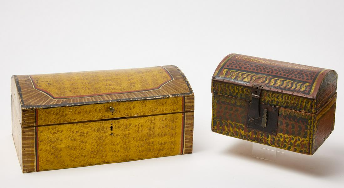 Two Painted Dome-Top Boxes (1 of 2)