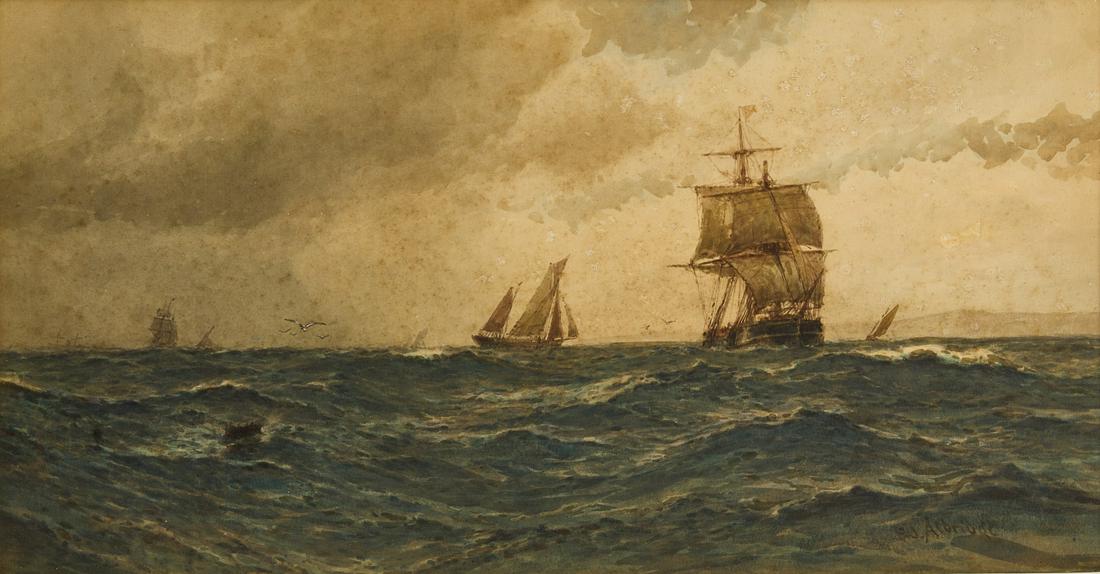 Frederick James Aldridge - Watercolor Seascape (1 of 3)