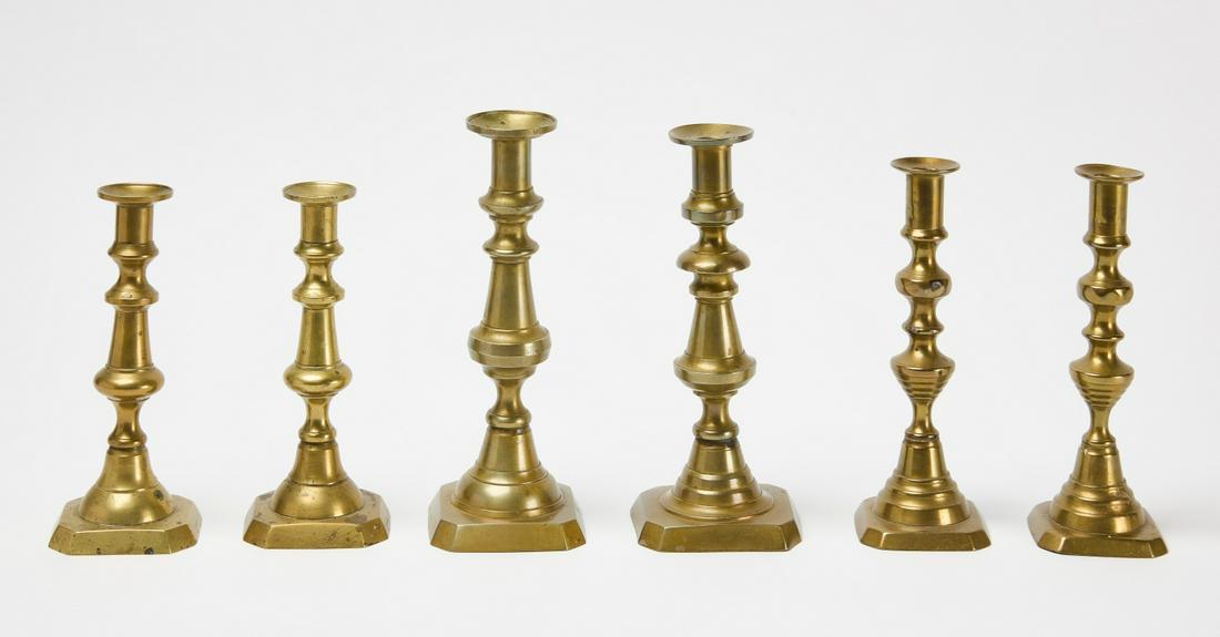 Three Pairs Brass Candlesticks (1 of 2)