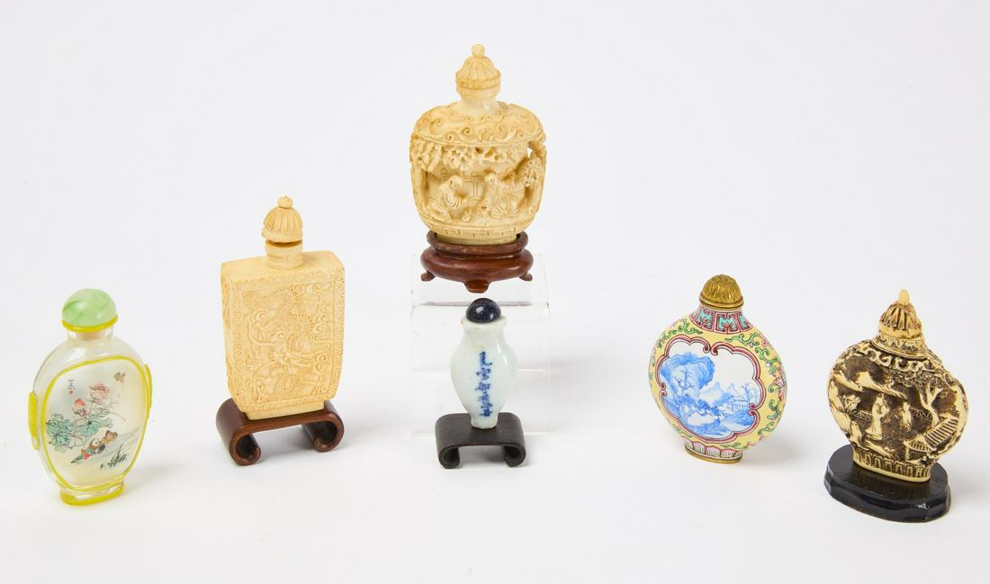 Six Old Chinese Snuff Bottles (1 of 2)