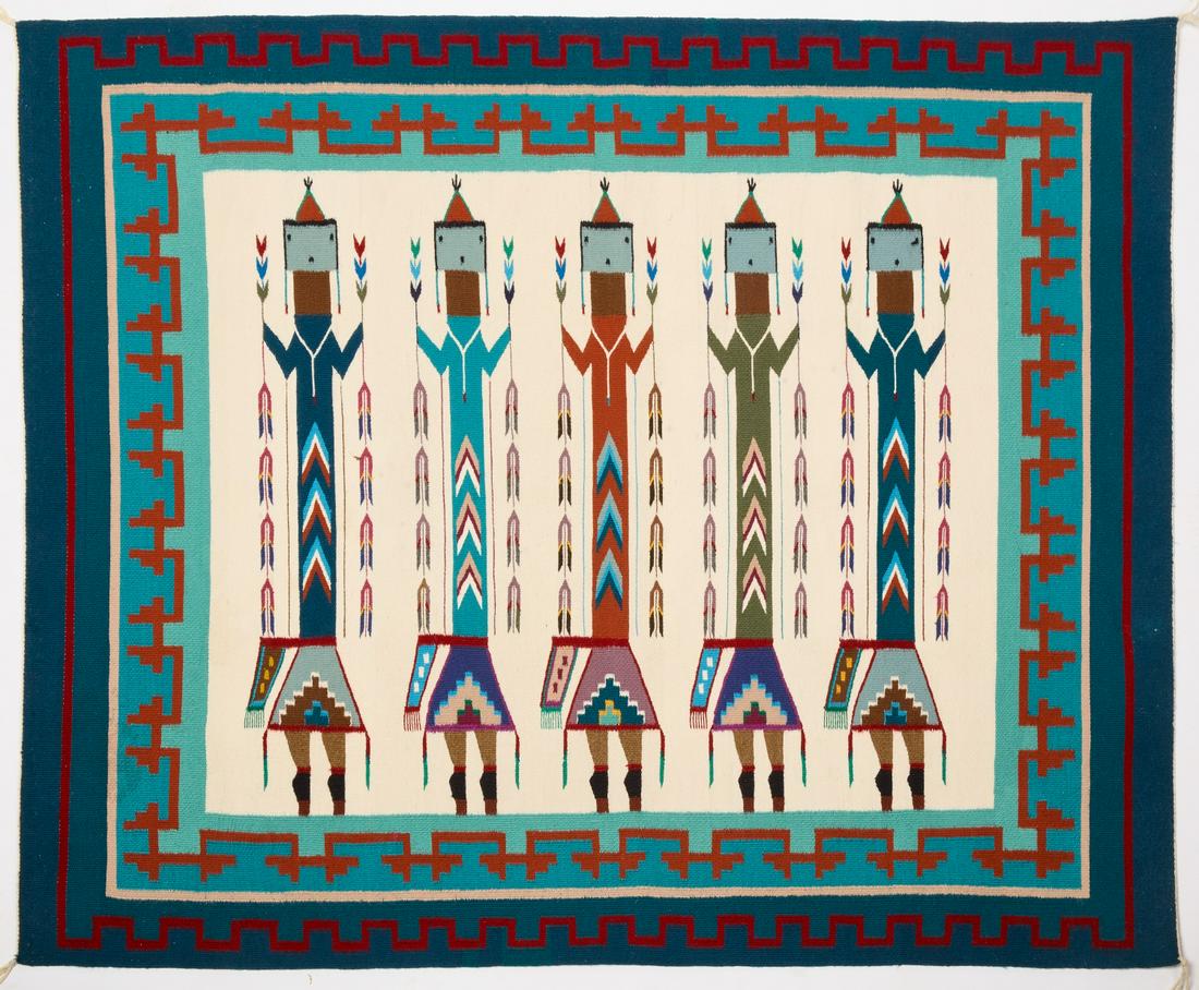 Blue Navajo Yei Weaving (1 of 3)