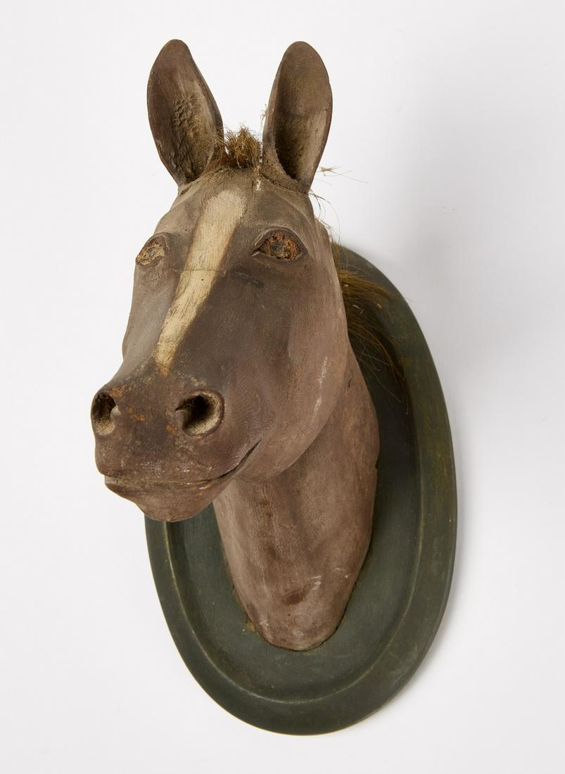 Carved and Painted Mounted Horse Head (1 of 4)