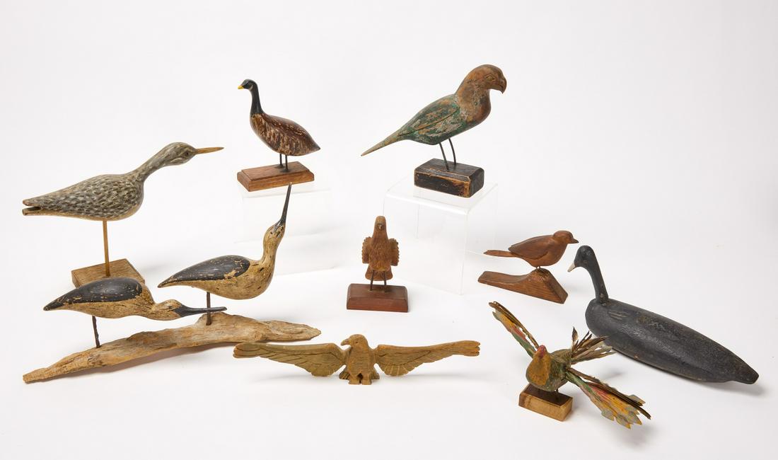 Group of Carved Folk Art Birds (1 of 2)