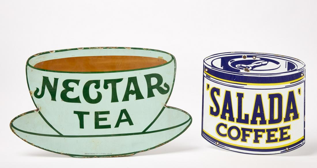 Enamel on Tin Tea and Coffee Signs (1 of 2)