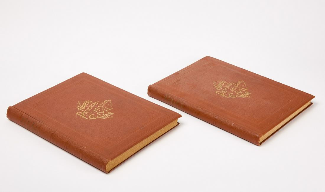 1866 Harper's Pictorial History of the Civil War: A truly wonderful copy of the first edition of Alfred Guernsey's and Henry Alden's seminal two-volume chronicle of the War between the States. Vol. 1 published 1866 and Vol. 2 published 1868. 836 pp. 