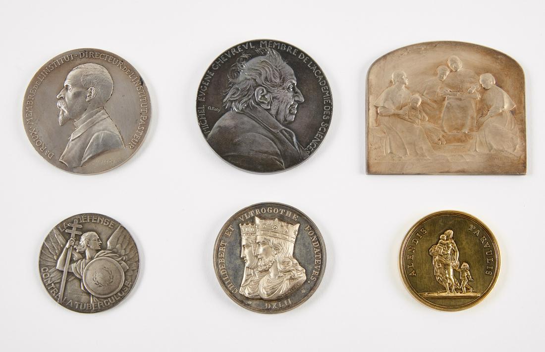 Lot of 6 French Silver Medals - Science -Medicine (1 of 2)