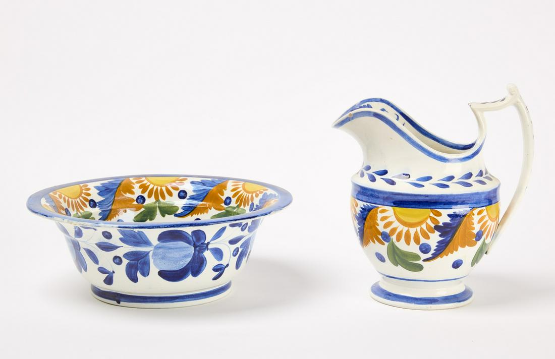 Pearlware Bowl and Pitcher Set (1 of 4)