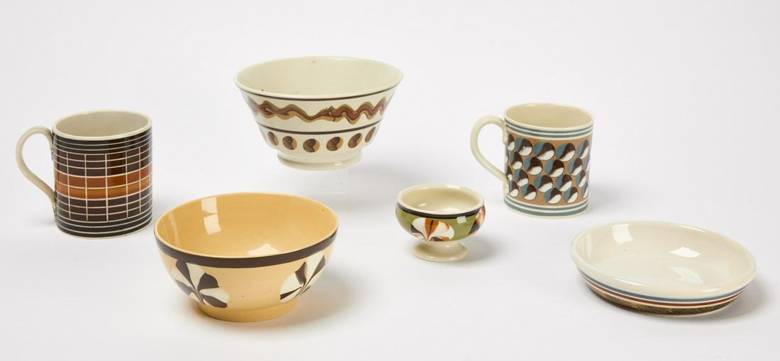 Six Carpentier Mochaware Items (1 of 3)