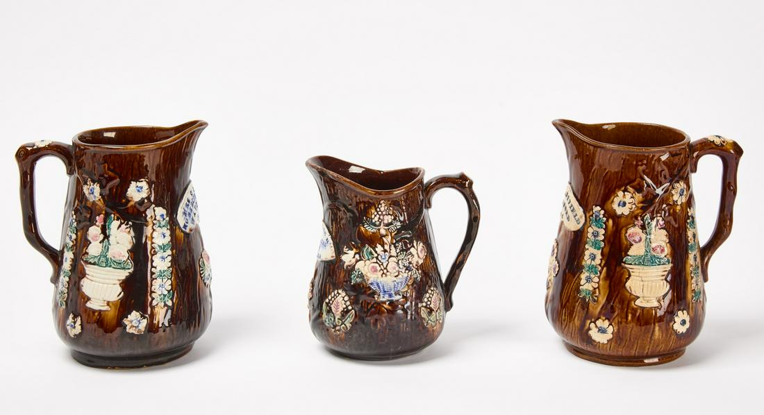 Three Bargeware Pitchers and Teapot (1 of 7)