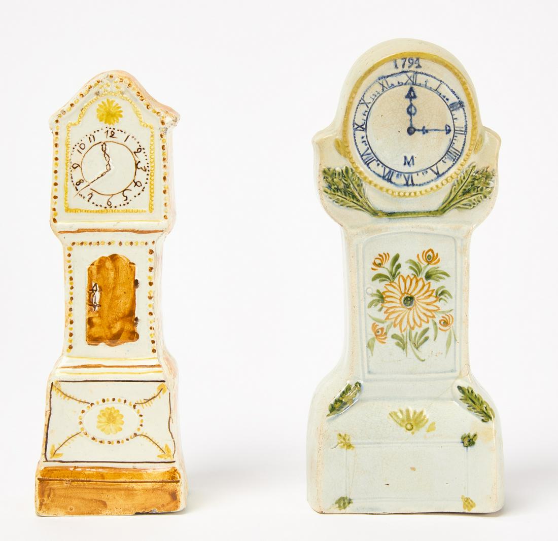 Two Prattware Long Case Clocks (1 of 3)