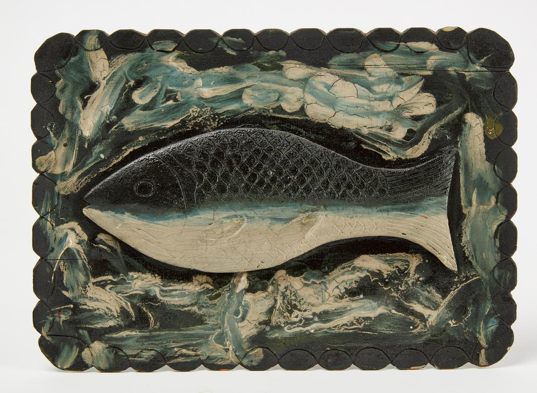 Folk Art Carved Fish Plaque (1 of 4)