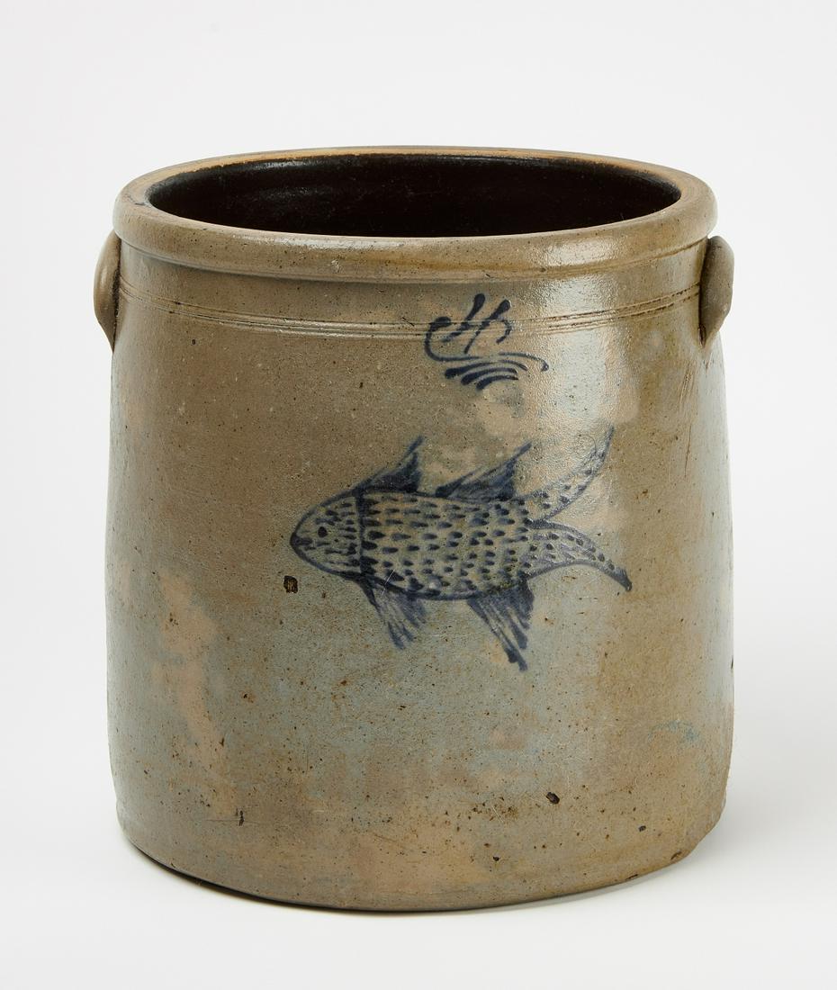 Stoneware Crock with Cobalt Fish (1 of 3)