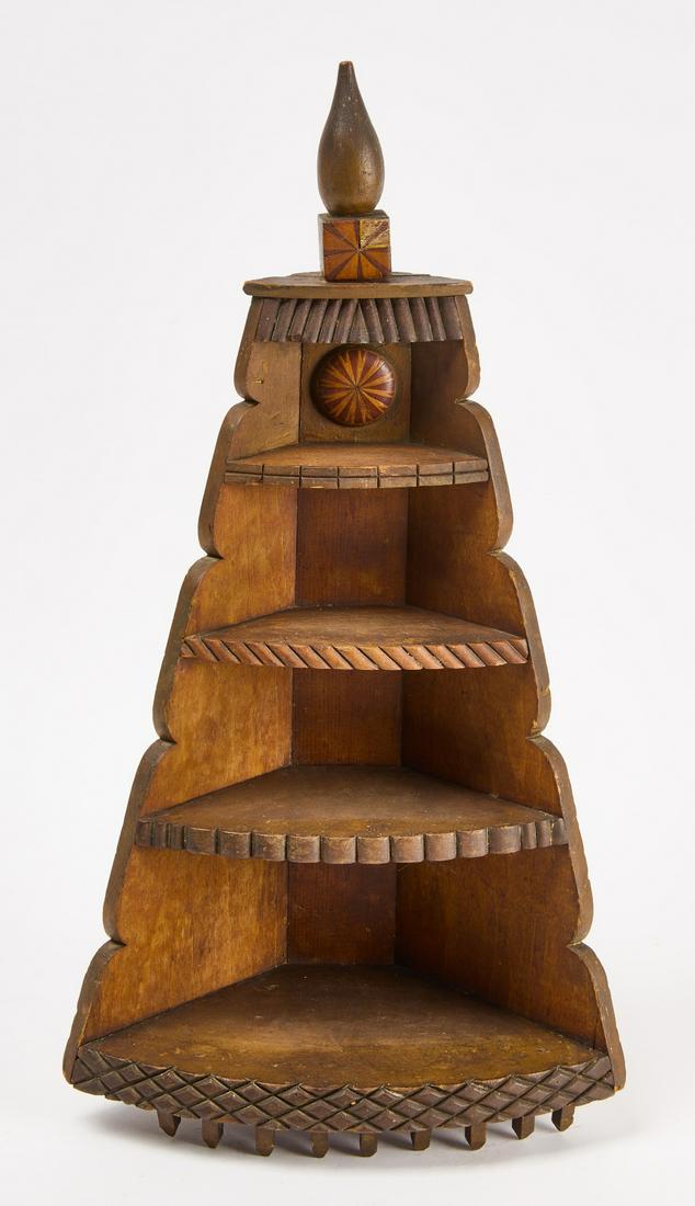 Folk Art Corner Wall Shelf Auction