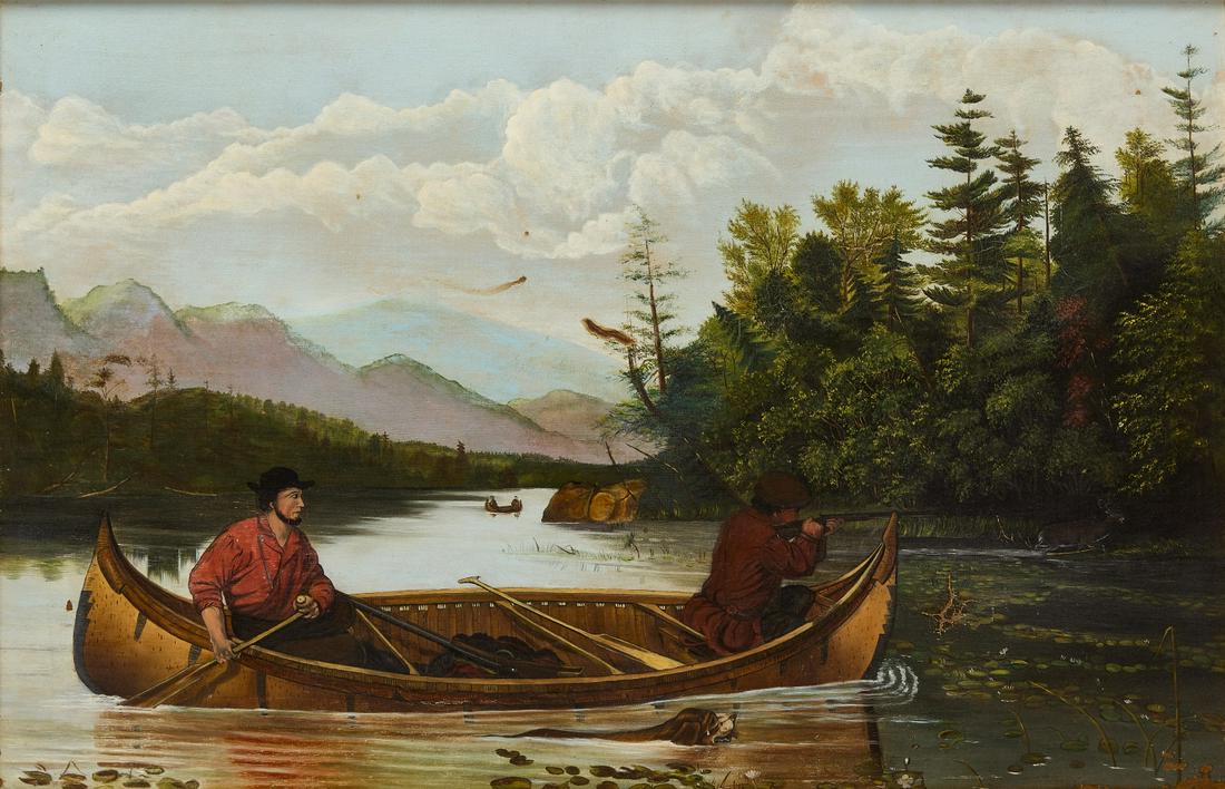 Painting of a Man in a Canoe (1 of 3)