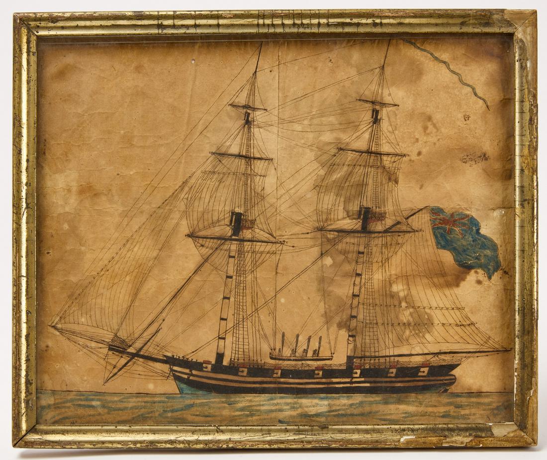 Early Water Color of a British Ship (1 of 1)
