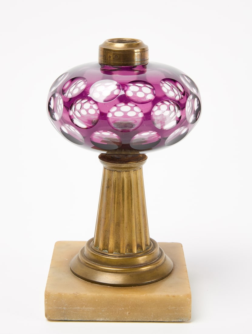 Amethyst Glass Oil Lamp (1 of 3)