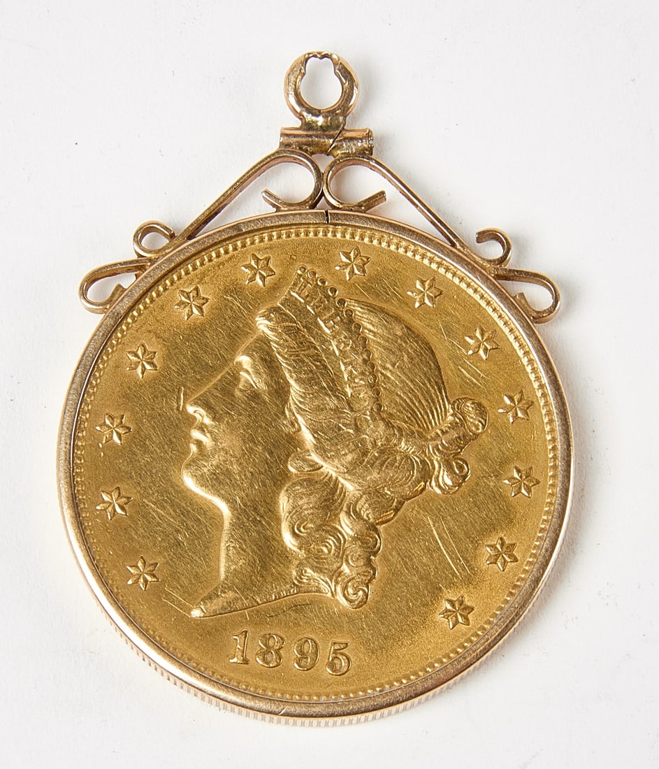 1895 Liberty Head Twenty Dollar in 14K Pendant (1 of 2)
